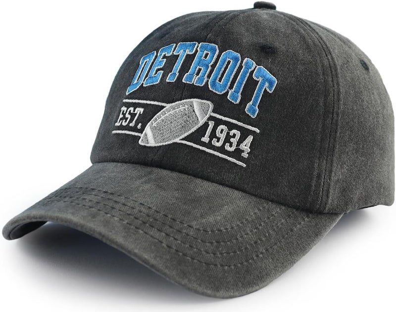 Terojnkl Embroidered City Football Hat for Men Women, Adjustable Unisex Cotton Fans Baseball Cap - Image 2